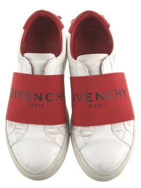 Givenchy White and Red Slip-On Sneakers